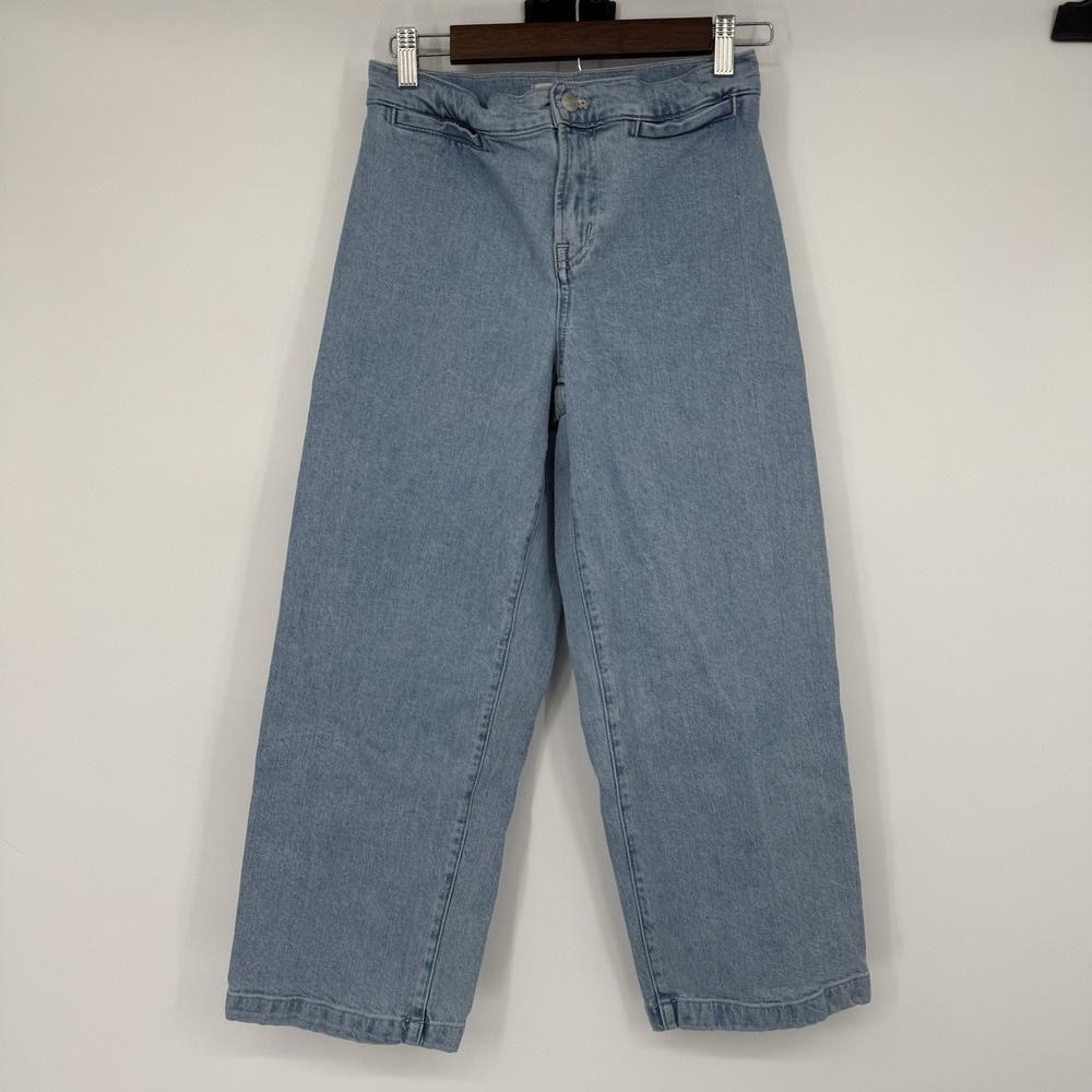 Madewell Emmett Wide-Leg Pants Women's 26P Blue Baggy Y2K Preppy Stretch Grunge